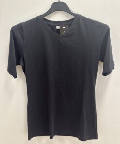 Sort bomulds t-shirt str.m